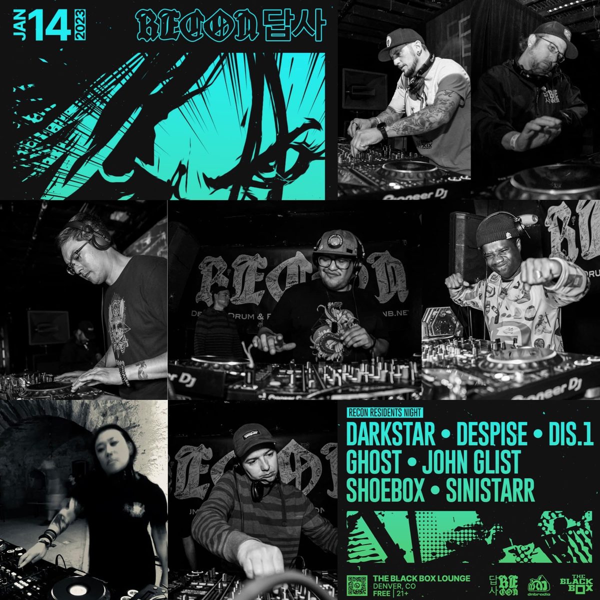 Flyer: Don't miss Recon DNB's resident showcase at The Black Box