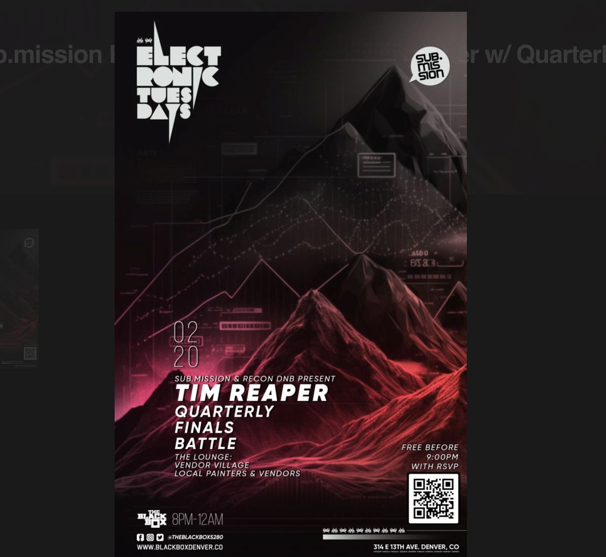Flyer: Tim Reaper at Electronic Tuesdays!