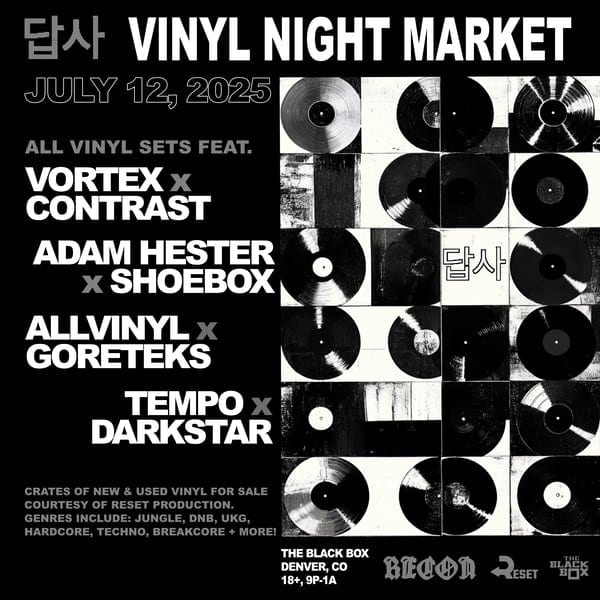 Flyer: Recon & Reset present Vinyl Night Market Event!